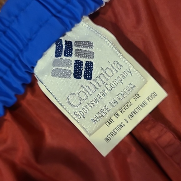 Columbia L Mens Blue Rain Pants Snap Pockets and Elastic Waist Durable.  Vintage - Picture 5 of 7